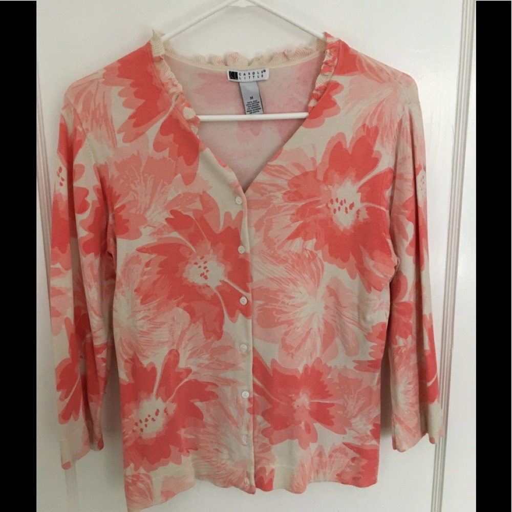 Carol Little Floral Silk Cardigan